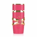 Yara Candy Lattafa edp women pink fragrance spray white background closeup view front side