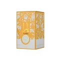 Yara Tous Lattafa women edp orange packaging design closeup view front side corner