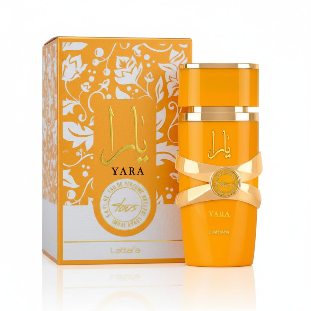 Yara Tous Lattafa orange eau de parfum perempuan fragrance silinder kaca