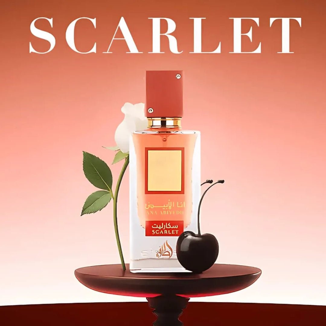 Ana Abiyedh Scarlet Lattafa edp women pink glass elegant curved rectangular bottles