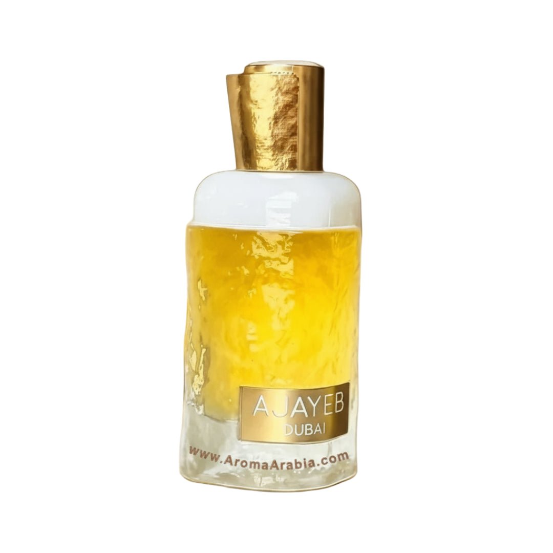 Ajayeb Dubai Portrait Lattafa edp botol latar putih dekat depan