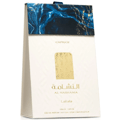 Al Nashama Caprice Lattafa edp packaging white background closeup side corner view