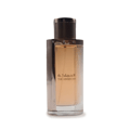 Lattafa The Kingdom Women edp perfume elegant golden glass bottle on white background clean closeup