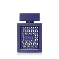 Now Intense Rave edp bekas kaca corak geometri ungu dekat depan