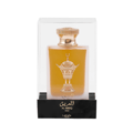 Al Areeq Gold Lattafa Pride edp botol pembungkusan latar putih sudut sisi