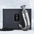 Niche Emarati Khanjar by Niche Emarati 85ml EDP — Black box with silver label and ornate dagger-shaped perfume bottle