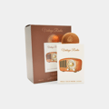 Lattafa Pride vintage radio edp packaging in brown color on white background closeup view side angle
