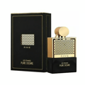 Rave Pure Desire Gold edp perfume bottle and black box with gold dots design square