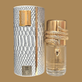 Musamam Intense Lattafa perfume glass bottle snake ornament gold reptile skin box silver
