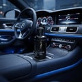Ajayeb Dubai Lattafa edp in car center console closeup side view