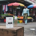 Ana Abiyedh Lattafa edp white boxed set market street scene background