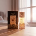 Atheeri Lattafa women fragrance elegant bedroom setting wooden table top view closeup
