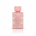 Badee Al Oud Noble Blush Lattafa pink perfume elegan dekat depan botol