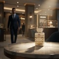 Badee Al Oud Honor Glory Lattafa bottle on white dark table