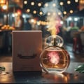 Angel LaMuse Lattafa perfume bottle broken smoke colorful dark table