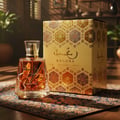 Botol kaca kristal coklat Lattafa Raghbas unisex edp berdekatan emas