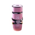 Yara Lattafa pink edp women fragrance spray white background closeup view front side