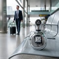 Fakhar Platin Lattafa silver fragrance airport bench near businessman walking