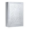Fakhar Platin Lattafa silver packaging closeup side corner slightly angled