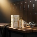 Hayaati Gold Elixir Lattafa minyak wangi botol kotak meja kayu gelap
