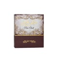 Khalis Pure Oudi Lattafa perfume packaging brown gold floral design closeup front side
