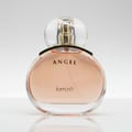 Angel LaMuse Lattafa perfume white background closeup front side down angled