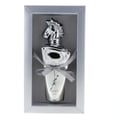 Maahir Legacy Lattafa silver perfume bottle in gift box white background closeup side