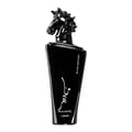 Maahir Black Edition Lattafa black glossy cologne sleek rectangular glass container closeup