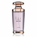 Mayar Lattafa edp perempuan wangi botol kaca ungu penutup rose gold dekat