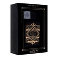 Badee Al Oud for Glory Lattafa black packaging gift set white background side view
