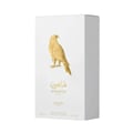 Shaheen Gold Lattafa perfume packaging white eagle design unisex fragrance closeup
