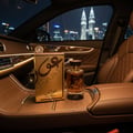 Oudain Lattafa perfume interior kereta mewah pemandangan malam KL