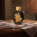 Ejaazi Lattafa clear glass square cologne men edp gold cap with flowers