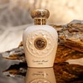 Opulent Musk Lattafa unisex botol mewah batu reflektif depan bawah