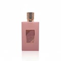 Ameerat Al Arab Prive Rose Lattafa pink glass bottle gold cap detail closeup